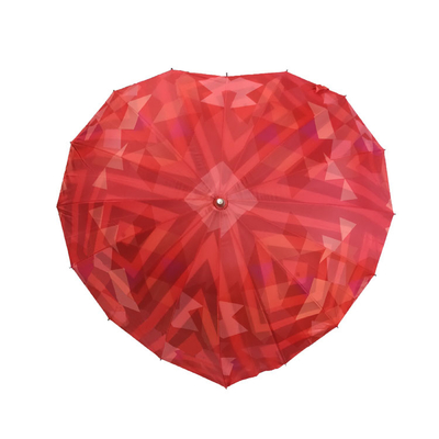 Creativo doppio strato speciale ombrello di matrimonio di cuore taglia personalizzata forma di cuore ombrello di matrimonio in fibra di vetro per la sposa