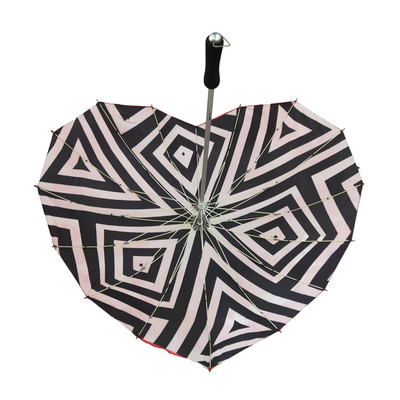 Creativo doppio strato speciale ombrello di matrimonio di cuore taglia personalizzata forma di cuore ombrello di matrimonio in fibra di vetro per la sposa