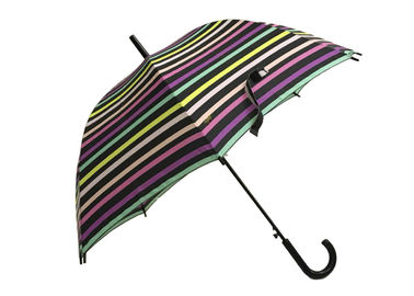 Presa aperta della ditta della prova della pioggia dell'ombrello del bastone dell'auto a strisce variopinta per la femmina
