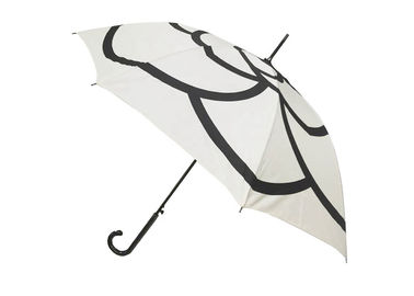 Ombrello bianco del bastone del compatto J, fine automatica del manuale dell'ombrello delle signore