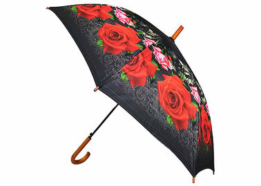 Il nero aperto dell'ombrello del bastone dell'auto personale DIY con rosso progetta