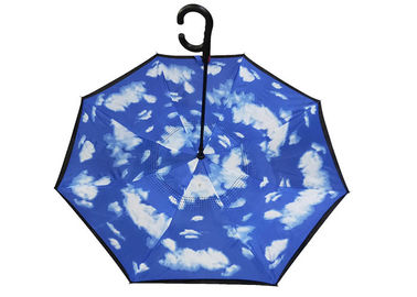 8 l'ombrello invertito antivento del tessuto di seta naturale 190T del pannello per la vetroresina della maniglia dell'automobile Ribs la struttura
