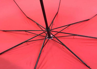 Robusto a 27 pollici dell'ombrello pieghevole antivento rosso forte per tempo ventoso