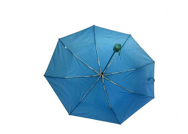 Fine eccellente del manuale della maniglia della luce J dell'ombrello della struttura pieghevole blu del metallo aperta
