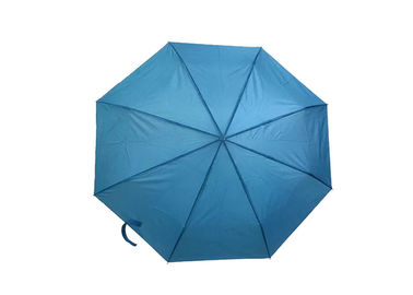Fine eccellente del manuale della maniglia della luce J dell'ombrello della struttura pieghevole blu del metallo aperta