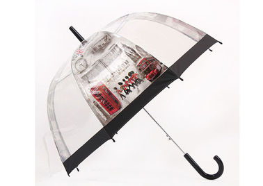 Forma di piegamento diritta della cupola della maniglia dell'ombrello trasparente automatico visibile della pioggia