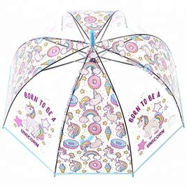 Ombrello trasparente dell'unicorno di stile della cupola del regalo, chiaro ombrello di plastica della bolla