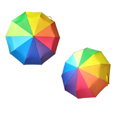 Ombrello dell'arcobaleno piegato manuale pieno impermeabile di alta qualità