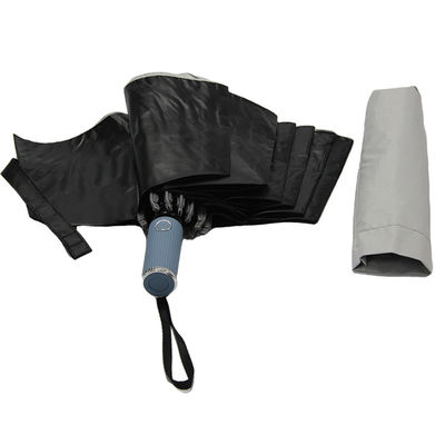 Fine aperta automatica di volta ricoprente UV nera dell'ombrello tre per le donne