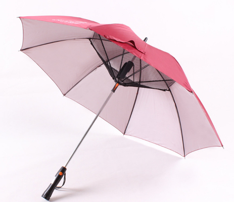 fan dell'ombrello di scoppio di estate del tessuto di seta naturale 190T con la maniglia di plastica