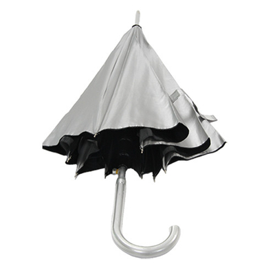 ombrello ricoprente UV del tessuto di seta naturale dell'asse del metallo di 8mm con la maniglia di J