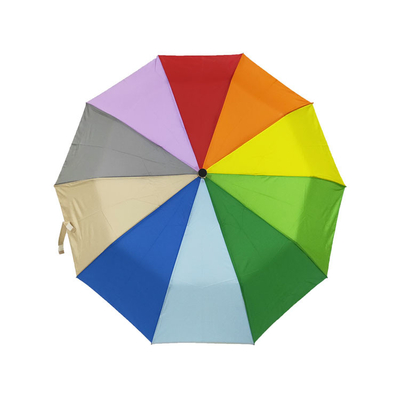 Signore del compatto del poliestere 190T di colore dell'arcobaleno di BSCI che piegano gli ombrelli per il viaggio