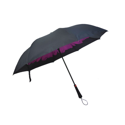 L'ombrello invertito di doppio strato del poliestere 190T di BSCI con la C ha modellato la maniglia