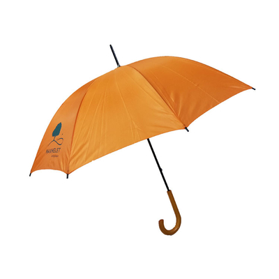 Ombrello di plastica del bastone della pioggia del tessuto di seta naturale della maniglia di promozione