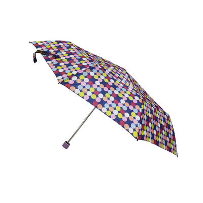 Tessuto di seta naturale aperto manuale 190T che piega ombrello compatto con la maniglia di legno