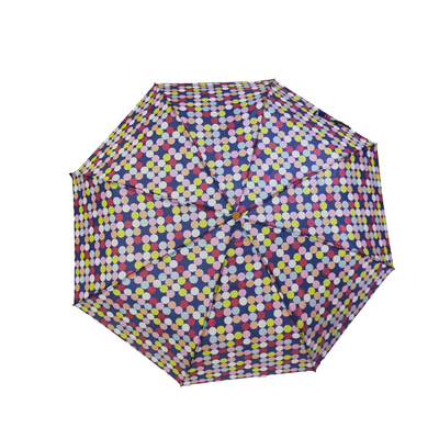 Tessuto di seta naturale aperto manuale 190T che piega ombrello compatto con la maniglia di legno