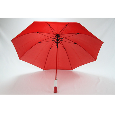 ombrello rosso del tessuto di seta naturale dell'asse del metallo di 8mm con Logo Printing su ordinazione