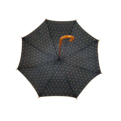 Ombrello di legno diritto aperto automatico del parasole della maniglia con stampa del trasferimento di calore