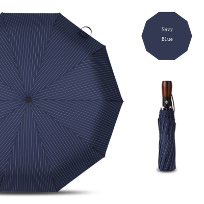 Stile antivento compatto di affari dell'ombrello della maniglia di legno automatica di tre volte