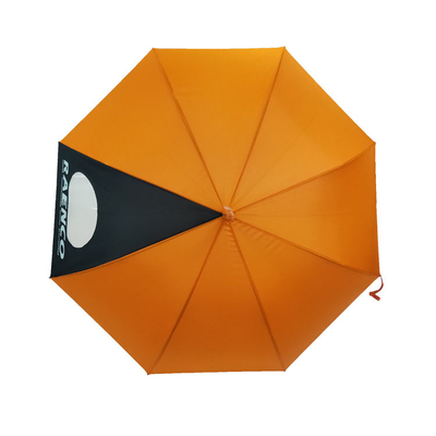 Le signore della struttura del metallo del tessuto del tessuto di seta naturale piovono il colore arancio automatico dell'ombrello