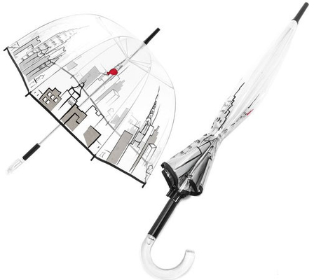 Ombrello trasparente resistente alle intemperie della bolla con la maniglia del gancio a J