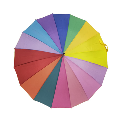 Maniglia di legno dell'asse di legno dell'ombrello dell'arcobaleno di 16 colori
