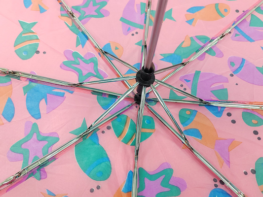 Manuale Apri 3 ombrello pieghevole impermeabile colore rosa