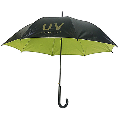 Nero UV PROOF Pongee Auto Open Stick Ombrello Diametro 105cm
