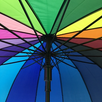 8 Raggi impermeabili Pongee colore arcobaleno ombrello da golf rotondo