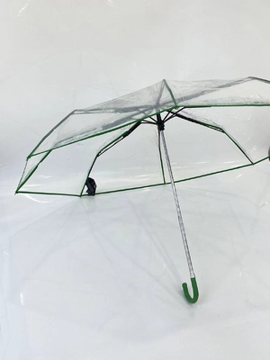 Manicomio minimalista, manicomio in pelle trasparente, ombrello da pioggia da 21 pollici, facile da trasportare.