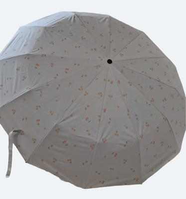 UPF 50 Auto aperto / chiuso Pongee ombrello UV spiaggia 23 pollici 12 costole Strong Windproof