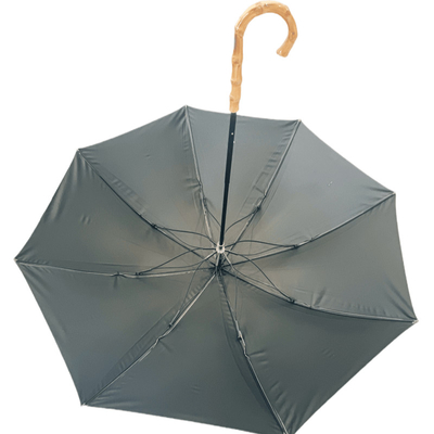 260g Bambù con manico a bastone ombrello con rivestimento nero UV e pozzi di fibra di vetro