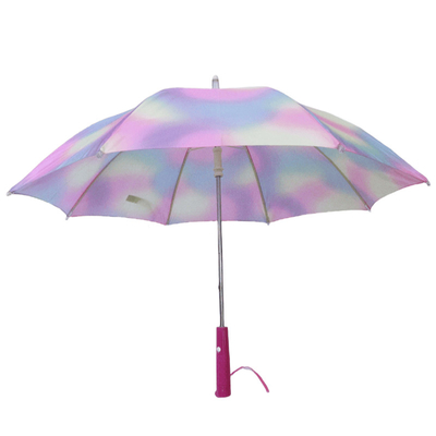 19 pollici di acciaio Fibra di vetro Windproof Pongee colorato LED Safety Torcia ombrello