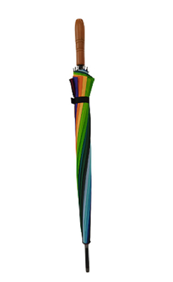Fibra di vetro costole manico di legno ombrello con punte di metallo e pacchetto personalizzato