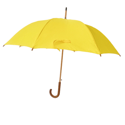 di alta qualità 23 pollici Windproof Auto Open Stick ombrello con albero di legno e fibra di vetro