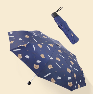8 costole leggero a prova di vento manuale aperto chiuso ombrello creativo con cappotto UV nero 190t Pongee