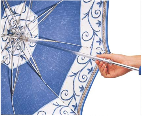 Ombrello di alluminio leggero con maniglia a forma