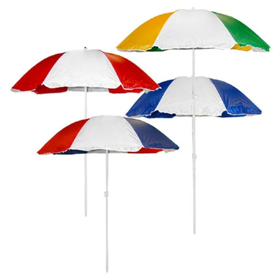 Protezione UV da 42 pollici Metal Shaft Beach Umbrella con rivestimento in argento