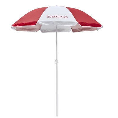 Fade Proof UPF 50+ a prova di vento ombrello manuale da spiaggia aperto con telaio a fusoliera di metallo