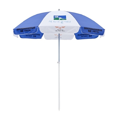 Fade Proof UPF 50+ a prova di vento ombrello manuale da spiaggia aperto con telaio a fusoliera di metallo