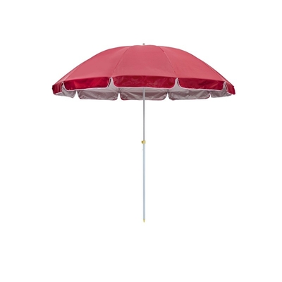 Protezione UV da 42 pollici Metal Shaft Beach Umbrella con rivestimento in argento