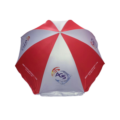 Fade Proof UPF 50+ a prova di vento ombrello manuale da spiaggia aperto con telaio a fusoliera di metallo