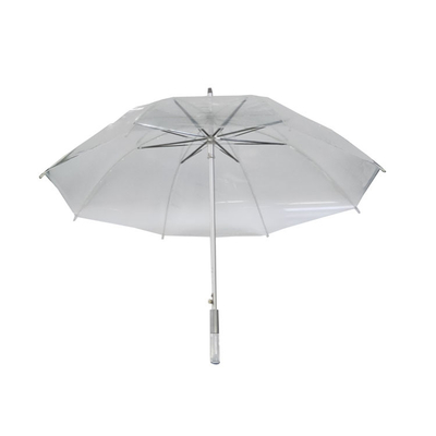 Parasole Canopy trasparente per la pioggia costole in fibra di vetro e disegno personalizzato 23 pollici con albero di alluminio