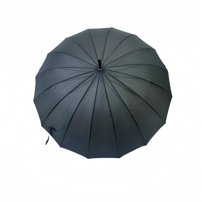 "Stai asciutto". "25 pollici di manica grande e dritta". "Compatto golf brolly con 16 costole".