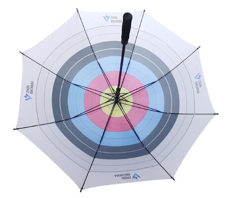 Ombrello da golf pieghevole Arrow Target con diametro aperto di 130 cm, tessuto Pongee e albero in fibra di vetro
