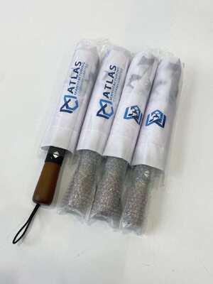 Ombrello a maniglia di legno da 23 pollici Leggero ombrello a tre pieghe