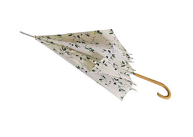 Piccolo ombrello di legno stampato del bastone dell'osso diritto, ombrello automatico delle signore