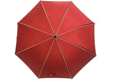 Ombrello resistente di golf del vento rosso del tessuto di seta naturale con stampa completa del pannello dell'interno