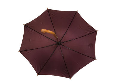 Forte extra durevole di legno portatile dell'ombrello della maniglia di Brown per i venti pesanti