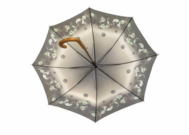 Ombrello di legno del bastone di protezione UV, maniglia di legno dell'ombrello classico